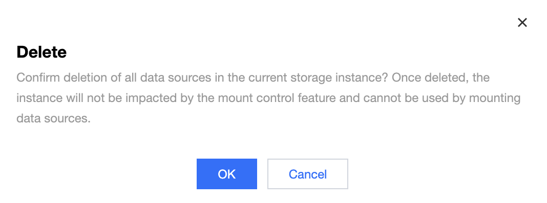 Delete a storage instance