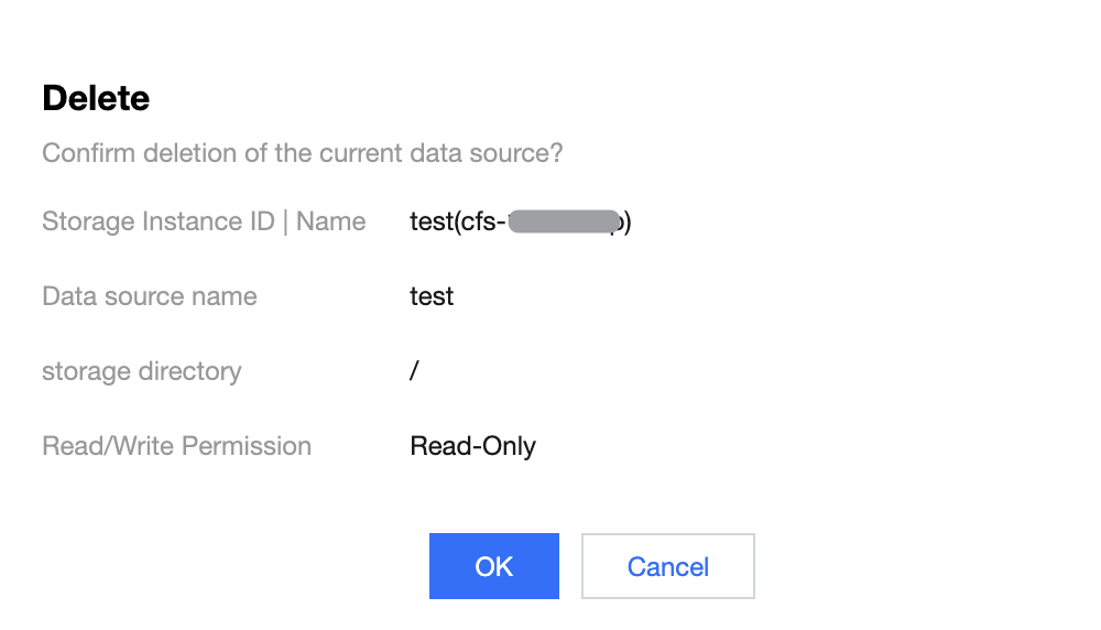 Delete a data source