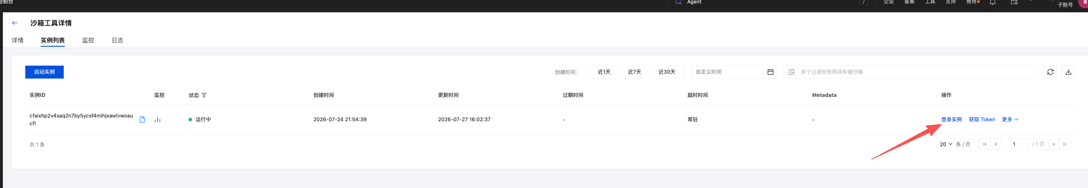 登录沙箱实例入口