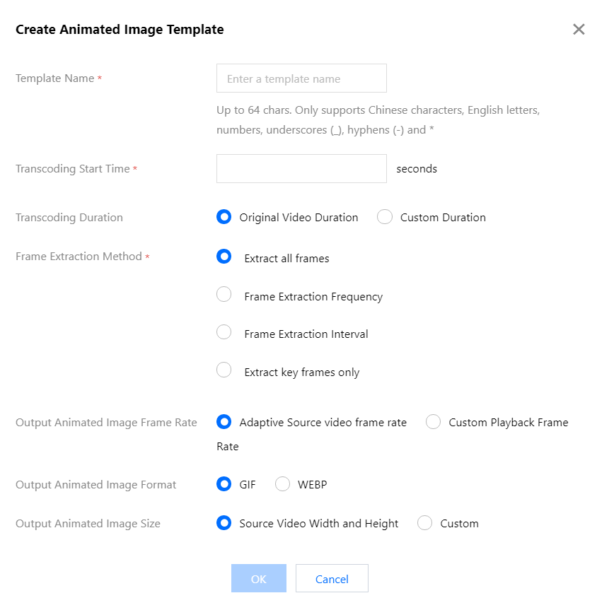 Custom Template Configuration and Image Preview