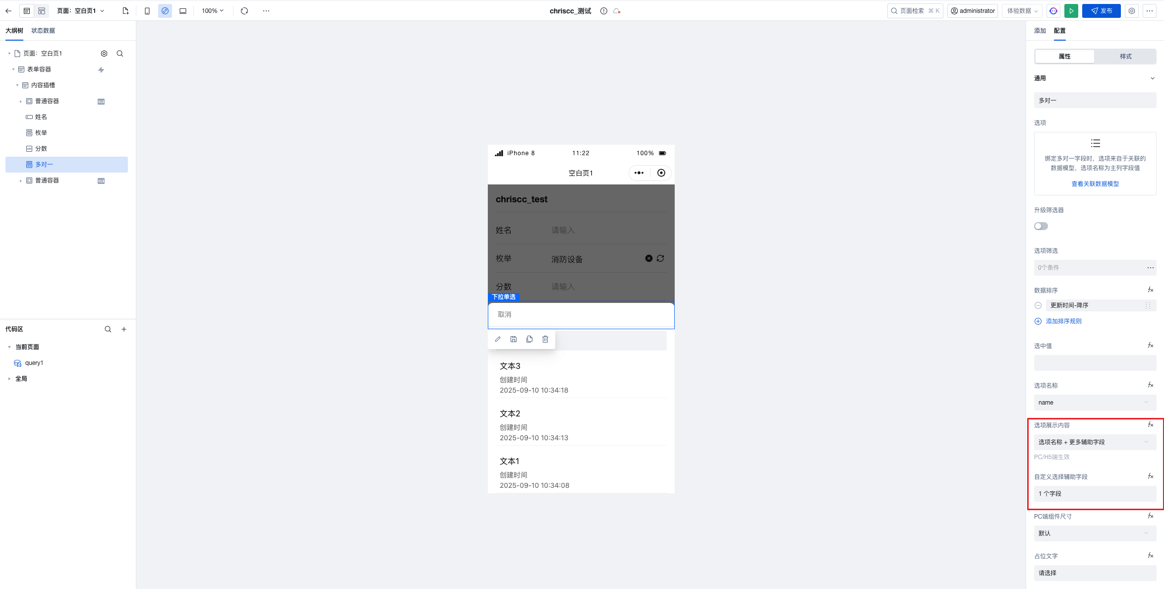 辅助字段配置