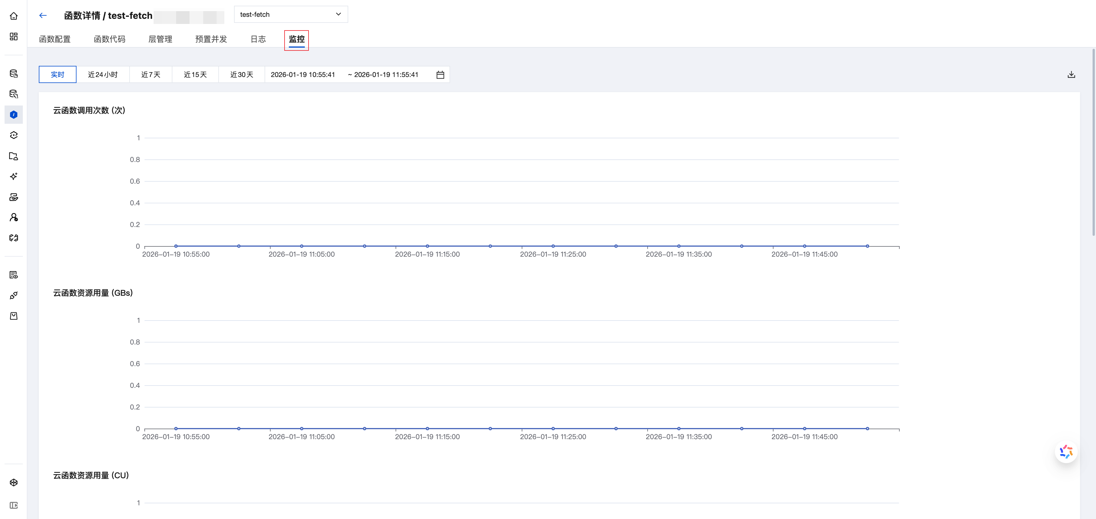 云函数监控页面