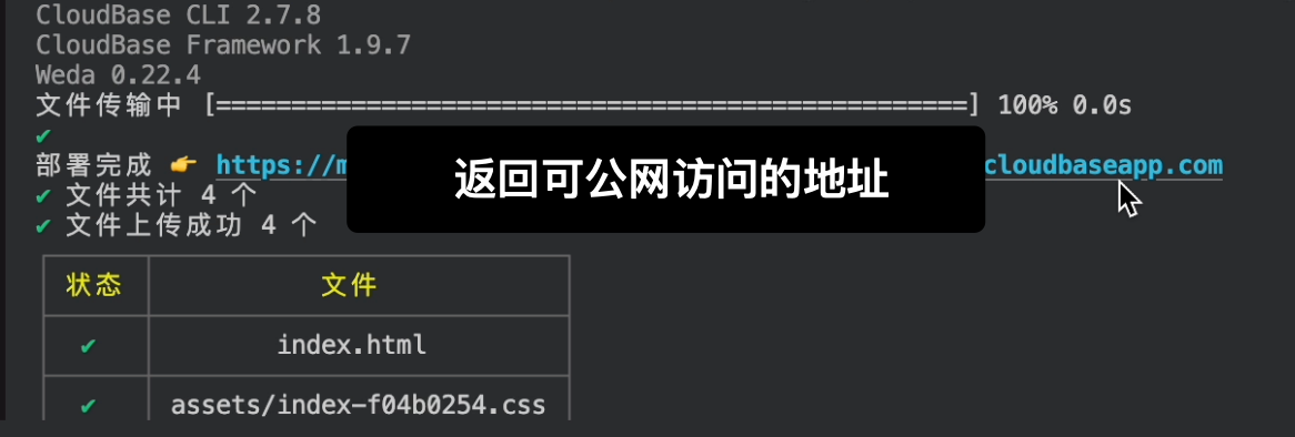 CodeBuddy给出的公网访问地址